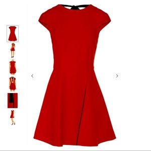 Miu Miu Red Open Back Cady Dress w/bow SZ IT38